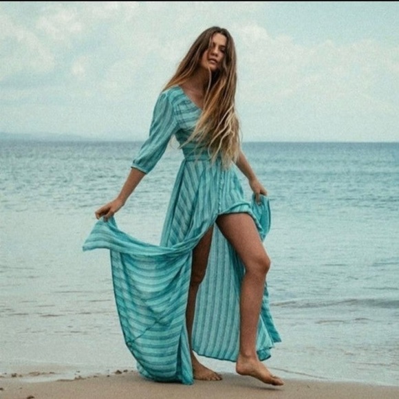 Like New Spell & the Gypsy Peyote Gown in Turquoise, Medium - Picture 5 of 6